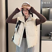 【AMIEE】純色寬鬆坎肩無袖背心(KDCQ-K06) 2XL 白色