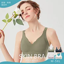 【KISSDIAMOND】無痕裸感大尺碼無鋼圈內衣(KDW-2179) M 軍綠