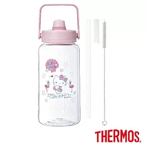 【THERMOS膳魔師】Hello Kitty (貝殼篇)附吸管組輕水瓶2000ml(TP436TKT-SSFM)
