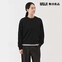 【MUJI 無印良品】女裏毛圓領衫 XL 黑色