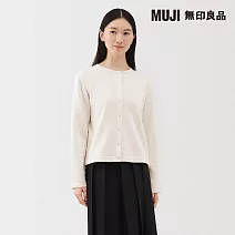 【MUJI 無印良品】女裏毛開襟衫 XL 柔白
