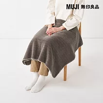 【MUJI 無印良品】聚酯纖維雙面絨毛毯/棕色成品尺寸:W80×L130 cm