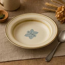 【日本Aito製作所】美濃燒｜窯燒釉葉 陶瓷深盤21.4cm ‧ 焦褐