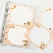 【日本Wa-Life】fufufu手帳六孔活頁補充用紙(雙格) ‧ 小熊麵包屋