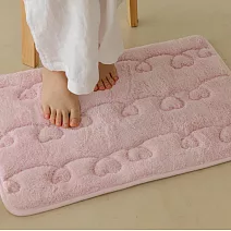 【韓國Dailylike】柔軟舒適 絎縫室內踏墊 ‧ 愛心(粉)