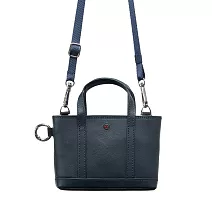 MONDAINE瑞士國鐵 真皮迷你托特零錢包｜可手拿・可斜背・三色任選 -  單寧藍