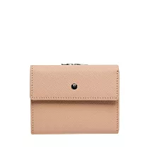 Mondaine 瑞士國鐵 真皮三折口金中夾 女用短夾｜獨立零錢包 防刮牛皮 -  奶棕色Nougat