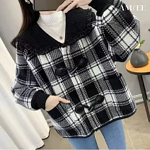 【AMIEE】寬鬆時尚百搭外套(KDCQ-062) L 黑色