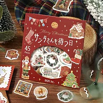 【日本BGM】散裝金箔和紙貼紙包45入 聖誕限定 ‧ 等待聖誕老公公的日子