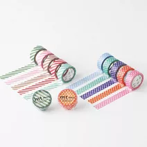 【日本mt和紙膠帶】1P Deco系列 ‧ 斜條紋/極光粉