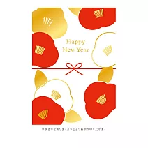 【日本Wa-Life】私製年賀金箔明信片3入 ‧ 椿花