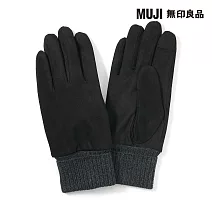 【MUJI 無印良品】撥水加工防風起毛觸控手套 L 黑色