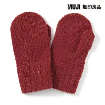 【MUJI 無印良品】幼兒再生聚酯纖維混伸縮二指手套 FREE 紅色