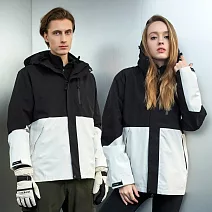 【KISSDIAMOND】G-Pro石墨烯禦寒極鋒衣三穿外套(男女款/KDFJ-6888) L 黑白