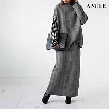 【AMIEE】毛衣針織衫半身裙兩件套(KDAQ-457) FREE 圖色