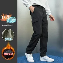 【KISSDIAMOND】G-Pro防風雨加絨衝鋒工裝褲(男女款/KDFP-105) M 黑色