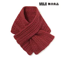 【MUJI 無印良品】兒童再生聚酯纖維混伸縮圍巾 紅色