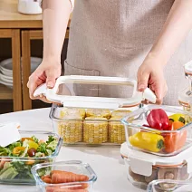 【樂扣樂扣】新視界耐熱玻璃保鮮盒 獨家3件組 (630ml長方形x2+1L長方形x1)