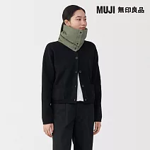 【MUJI 無印良品】撥水加工可攜式保暖領圍 煙燻綠