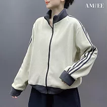 【AMIEE】韓版加絨加厚衛衣(KDCQ-327) M 杏色