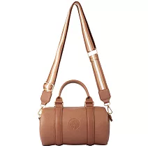 [星巴克]棕皮革圓筒側背包