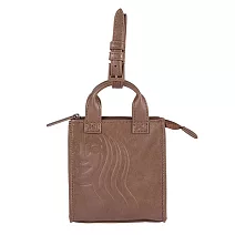 [星巴克]深棕皮革中禮袋迷你包