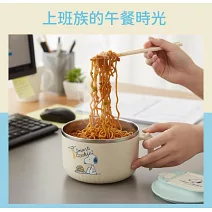 【BLACK HAMMER】手提不鏽史努比不鏽鋼多功能隔熱碗1400ML- 聰明人(黃)