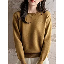 【MsMore】 法式針織加厚保暖長袖內搭毛衣# 126617 FREE 黃色