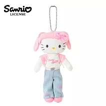 【日本正版授權】三麗鷗 長腿系列 Y2K造型 玩偶吊飾 - 凱蒂貓