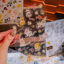 【Meow Illustration】星空與貓 透明貼紙