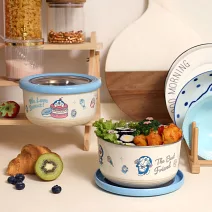 【HOUSUXI舒希】哆啦A夢系列  不鏽鋼雙層隔熱碗1200ml-A4