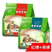 【CAT’S BEST 凱優】凝結木屑砂超值組-經典紅標10L+除臭黑標8L(貓砂/木屑砂/環保砂/杉木砂)