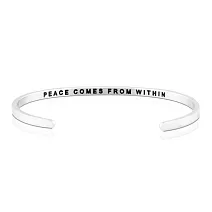 MANTRABAND 美國悄悄話手環 Peace Comes From Within 寧靜來自內心 銀色