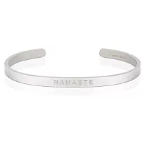 MANTRABAND 美國悄悄話手環 Namaste 虔誠致意 梵文版 消光銀