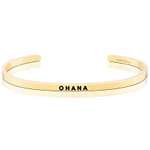 MANTRABAND 美國悄悄話手環 OHANA 一輩子的家人與支持 夏威夷文版 金色