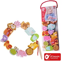 【德國 classic world 客來喜經典木玩】幼兒木製串珠-農場款《3633》