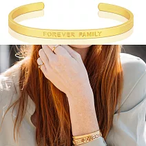 MANTRABAND 美國悄悄話手環 FOREVER FAMILY 永遠的家人 霧面金色