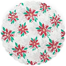 《FOX RUN》12吋蕾絲花邊蛋糕紙墊12入 | 烘焙紙墊 花墊紙 - 聖誕紅