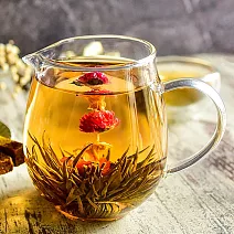 W2【聖誕公益禮盒】無藏 開花茶綜合10顆大罐裝+玻璃茶壺 茶具禮盒