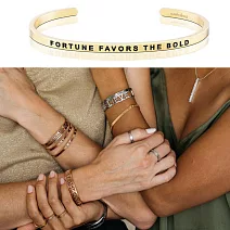 MANTRABAND 美國悄悄話手環 Fortune Favors The Bold 幸運與財富屬於勇者 金色