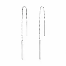 【點睛品】Daily Luxe 鉑金簡約長線條耳環(一對)