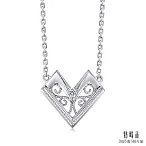 【點睛品】愛情密語 復古心形 鉑金鑽石項鍊