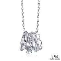 【點睛品】Daily Luxe 環扣小皇冠 鉑金鑽石項鍊