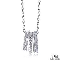 【點睛品】Daily Luxe 簡約三環 鉑金鑽石項鍊