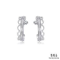 【點睛品】Daily Luxe 優雅小皇冠 鉑金鑽石耳環