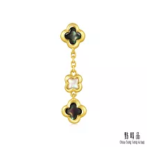 【點睛品】梅花 黃金貝母耳環(單只)