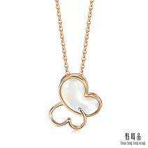 【點睛品】全18K Daily Luxe 鏤空蝶羽 珍珠貝母18K玫瑰金項鍊