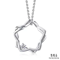 【點睛品】Daily Luxe 雙星鏤空 鉑金鑽石吊墜