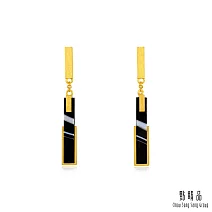 【點睛品】g* 系列 黑瑪瑙垂墜黃金耳環