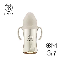 【小獅王辛巴】蘊蜜鉑金PPSU寬口吸管把手防脹氣奶瓶270ml-學飲適用 杏茶